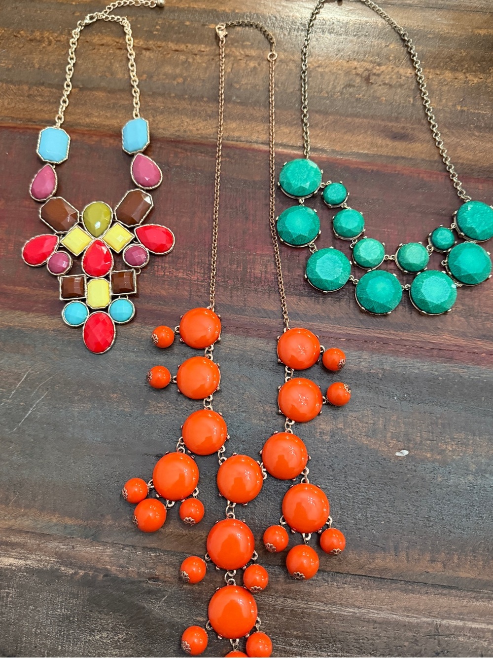 Bold Orange Statement Bib Necklace - Women Jewelry